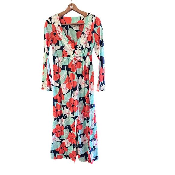 Tommy Bahama Women's Tropical Floral Empire Waist Cover-up Maxi Dress Size Small - Picture 1 of 8
